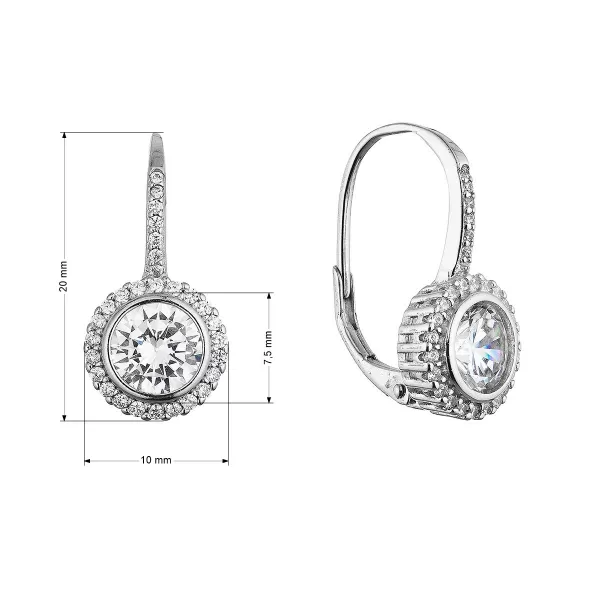 Stříbrné náušnice s výrazným kulatým zirkonem 11636.1