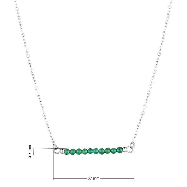 Ocelový náhrdelník zelený 42038.3
