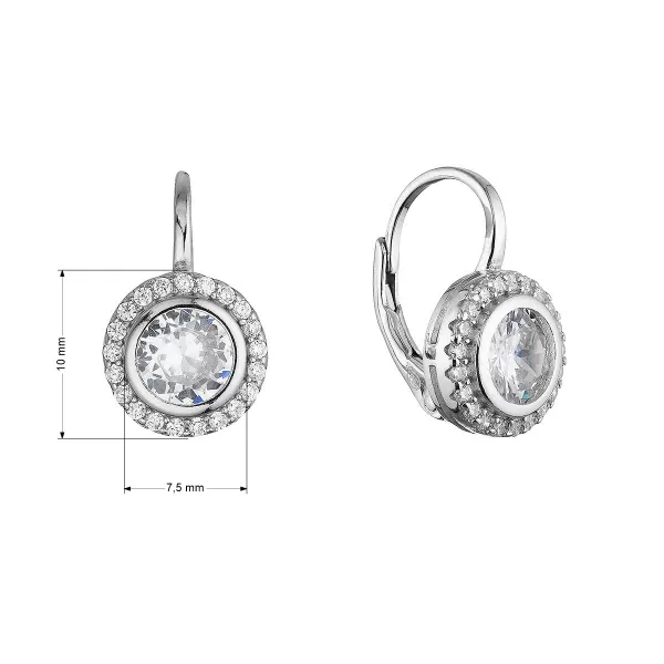 Stříbrné visací náušnice kulaté 11639.1