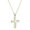 Pozlacený stříbrný náhrdelník kříž se zirkony 12135.1 crystal