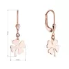 Pozlacené stříbrné náušnice čtyřlístky 61132 rose gold
