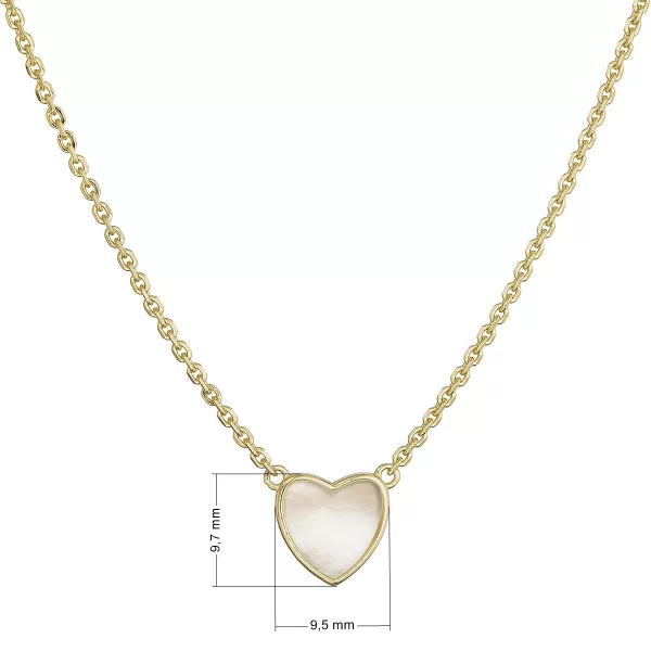 Pozlacený náhrdelník s perleťovým srdíčkem 12185.1