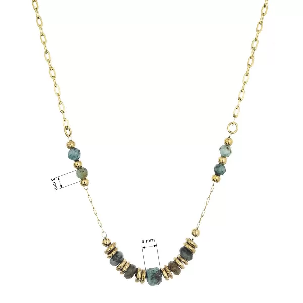 Náhrdelník ocelový s africkým tyrkysem 42033.3