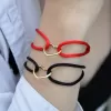 Kabbalah náramek s pozlaceným stříbrným srdcem 13093.3 red