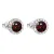 Stříbrné náušnice s opálem a Preciosa krystaly 31217.1 ruby