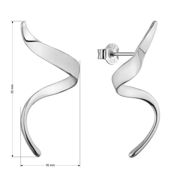 Stříbrné náušnice vlnky 61149