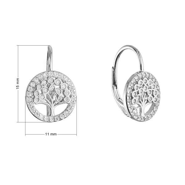 Stříbrné náušnice strom života 11602.1