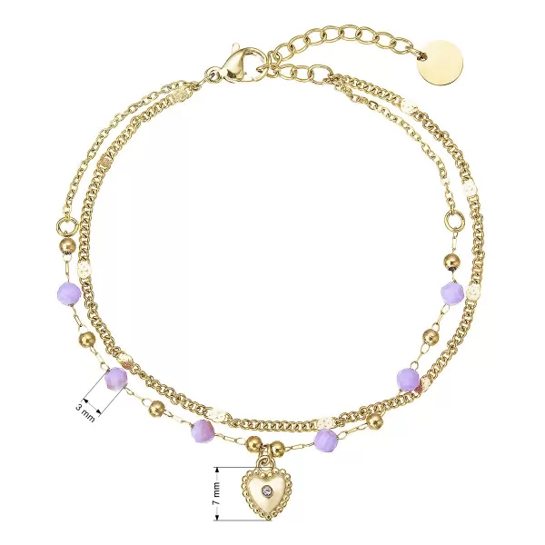 Náramek ocelový s ametystem 43072.3