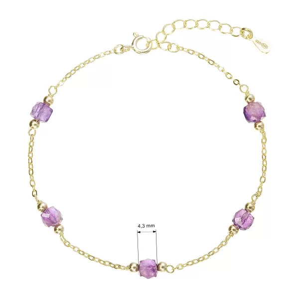 Pozlacený náramek s ametysty 13111.3