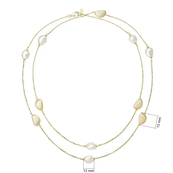 Pozlacený náhrdelník s říčními perlami 22060.1