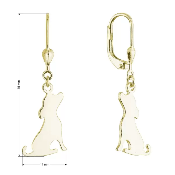 Pozlacené stříbrné náušnice psi 61130