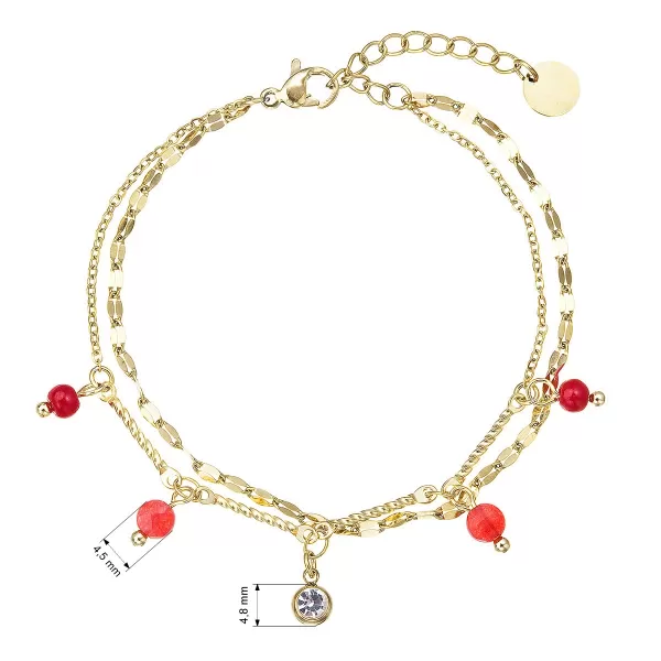 Náramek ocelový s červeným achátem 43068.3