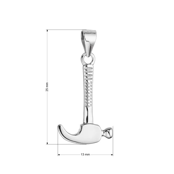 Stříbrný přívěsek tesařské kladivo 64058