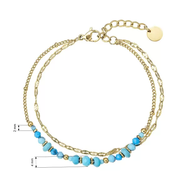 Náramek ocelový s modrým tyrkysem 43103.3