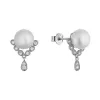 Stříbrné ozdobné náušnice s říční perlou 21122.1