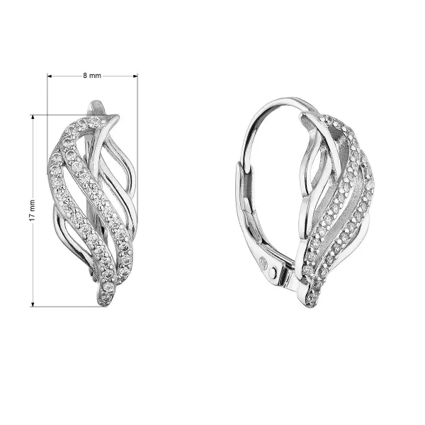 Stříbrné náušnice lístečky 11682.1