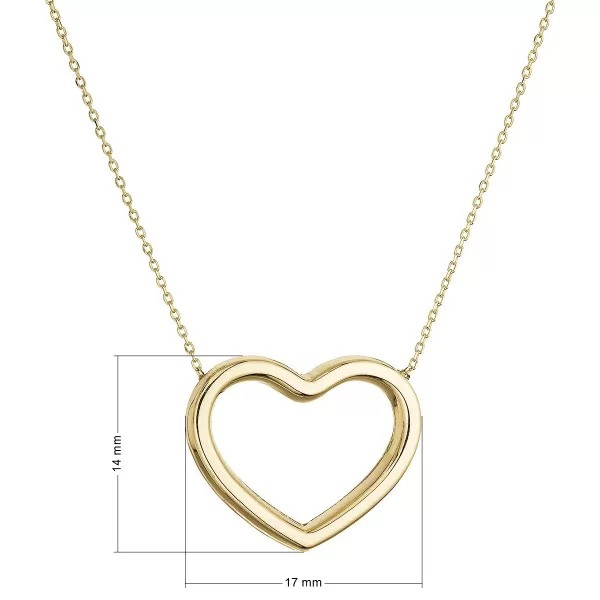 Zlatý 14 karátový náhrdelník srdce 92A00056