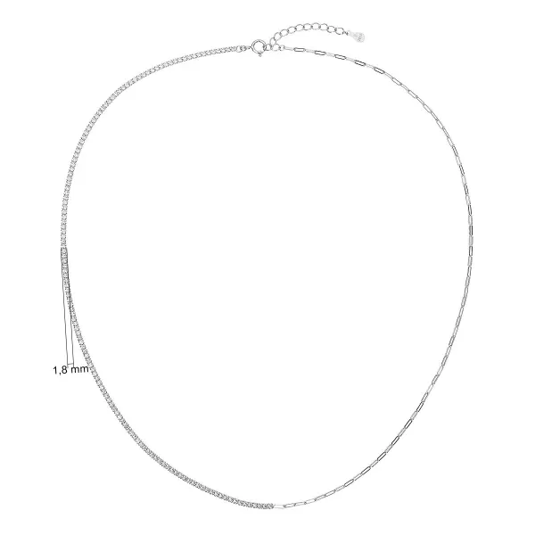 Stříbrný náhrdelník se zirkony 12173.1