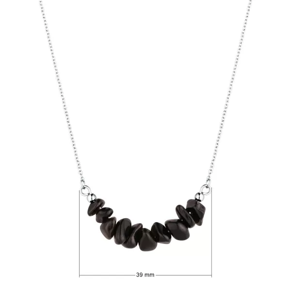 Náhrdelník s kouřovým křemenem 42037.3 ocel