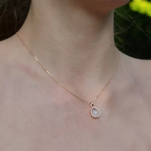 Pozlacený náhrdelník s pravým růženínem 12156.3 rose gold