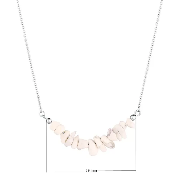 Náhrdelník s kamenem bílý howlit 42037.1 ocel