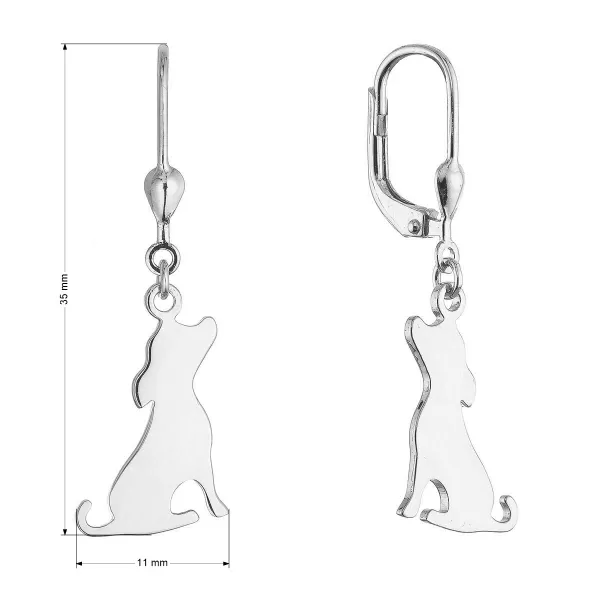 Stříbrné náušnice psi 61130