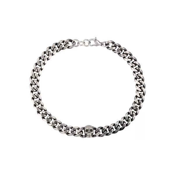 Náramek pánský z oceli s lebkou 43097.1