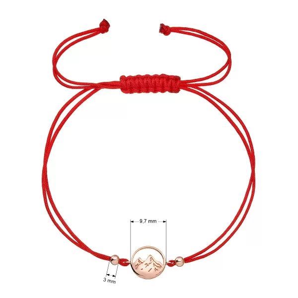 Kabbalah pozlacený rose gold náramek hory 13090.1 červený