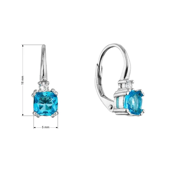 Stříbrné náušnice s modrými zirkony 11631.3