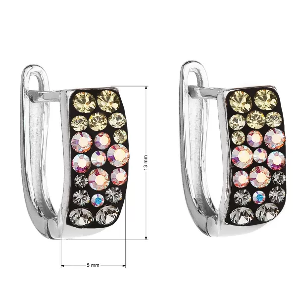 Stříbrné náušnice s krystaly Swarovski půlkruh 31123.3 moonlight