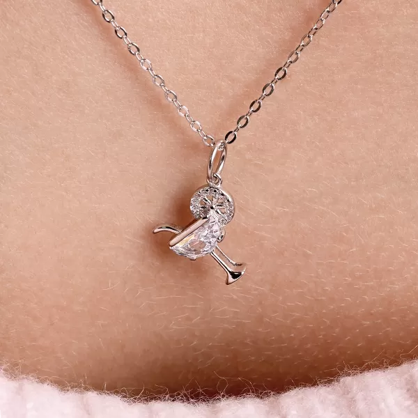 Stříbrný náhrdelník koktejl s brčkem 12177.1