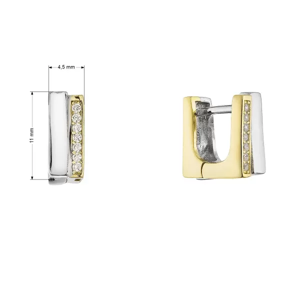 Stříbrné dvoubarevné náušnice 11781.1