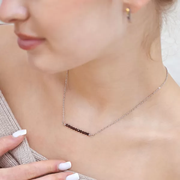 Ocelový náhrdelník červený 42038.3