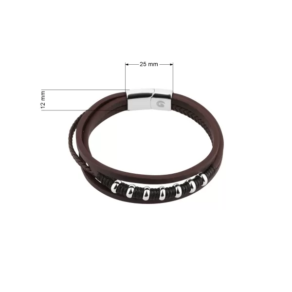 Náramek pánský recykl.kůže 43089.3 hnědý