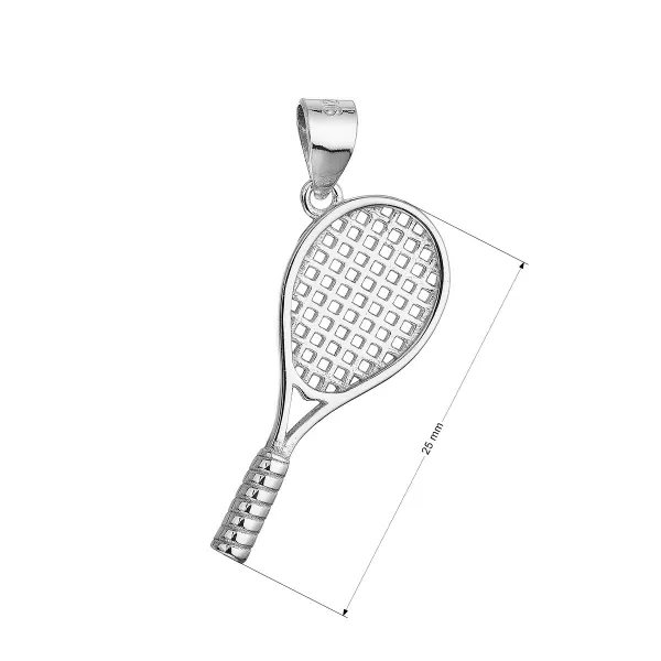 Stříbrný přívěsek tenisová raketa 64049