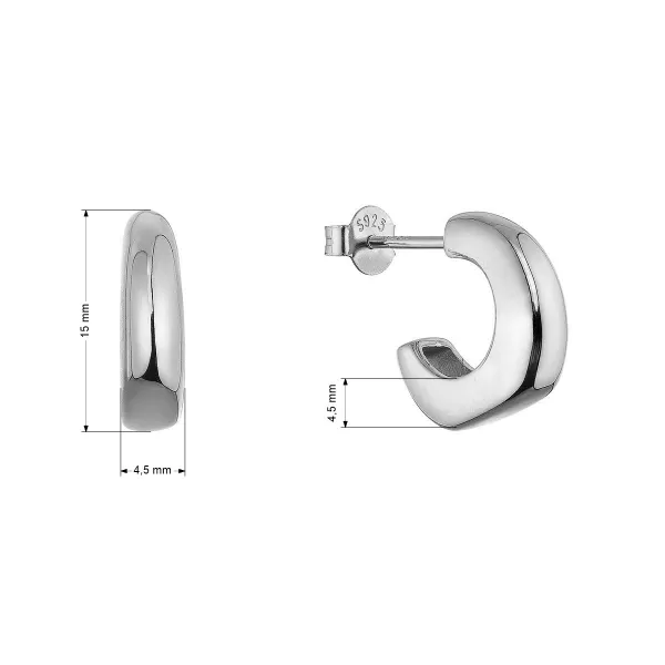 Stříbrné náušnice hranaté kruhy 61109