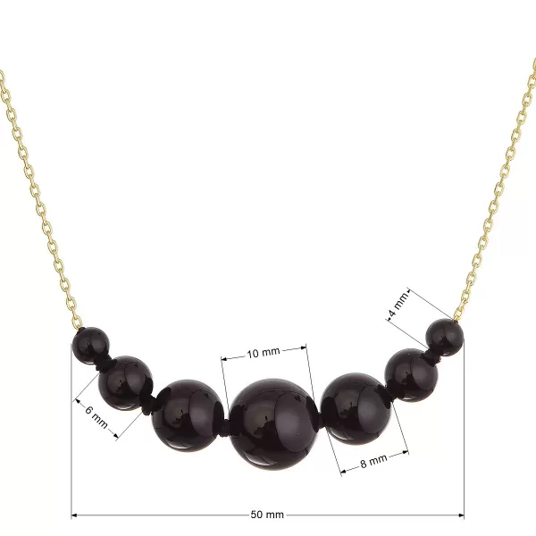 Pozlacený náhrdelník s onyxem 12187.3