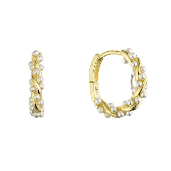 Pozlacené kruhy s perličkami 11810.1