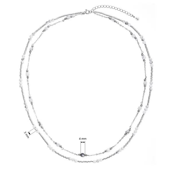 Stříbrný náhrdelník s howlity 12183.1