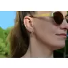 Pozlacené náušnice kapky s pravým růženínem 11730.3 rose gold