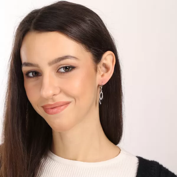 Stříbrné visací náušnice kapky 11696.1