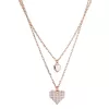 Pozlacený dvouřadý náhrdelník srdíčka 12153.1 rose gold