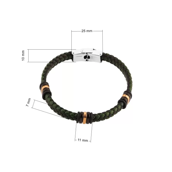 Pánský náramek 43088.3 černý/zelený