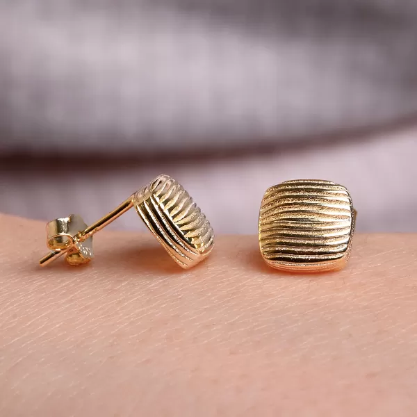 Pozlacené náušnice čtverečky 61147