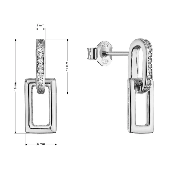 Stříbrné náušnice dvojité oválky 11783.1