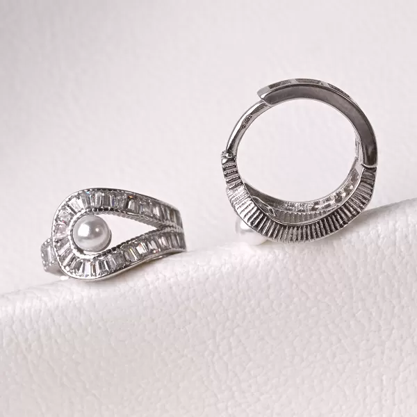 Stříbrné kroužky s perličkou 11807.1