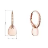 Pozlacené stříbrné náušnice se zavěšenou placičkou 11722.1 rose gold