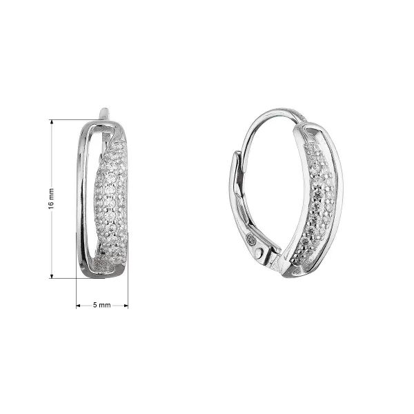 Stříbrné visací náušnice se zirkony 11665.1