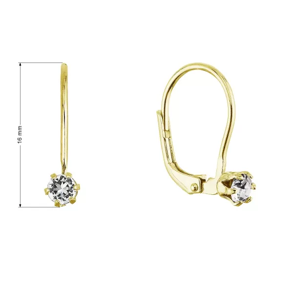 Pozlacené visací náušnice se Swarovski krystalem 31322.1