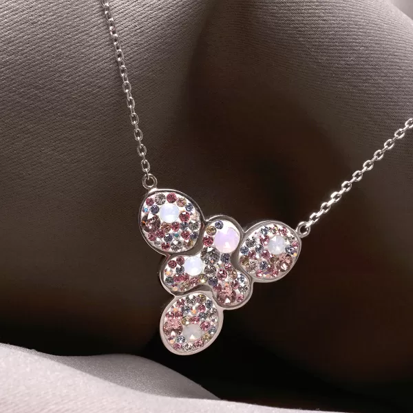 Náhrdelník stříbrný výrazný se Swarovski krystaly 72106 magic rose